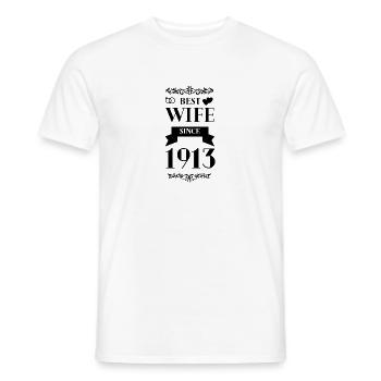 Meilleure épouse depuis l’anniversaire de mariage de 1913 - T-shirt homme - blanc - Devant - AI Model Male 178 dark (178cm)