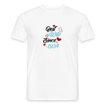 Anniversary Best Wife Since 1934 Wedding - Men's T-Shirt - white - Front - AI Model Male 178 dark (178cm)