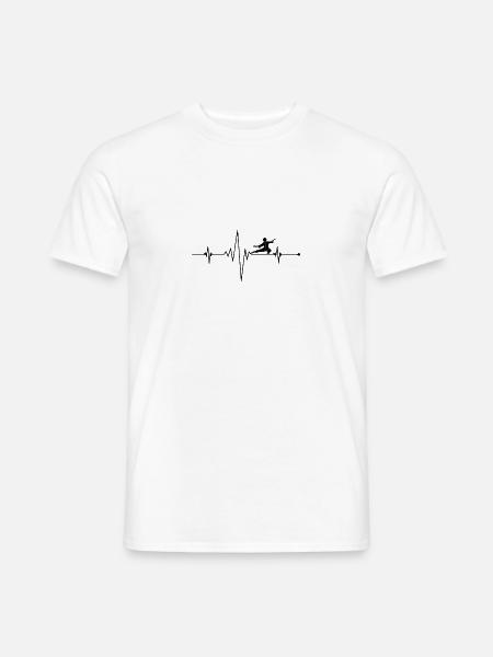 Herzschlag, Karate, Hobby, Geschenkidee, Fighter - Männer T-Shirt - Weiß
