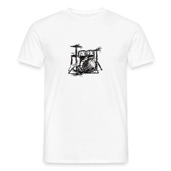 Musikalische Skizze Battery - Männer T-Shirt - Weiß - Vorne - AI Model Male 178 dark (178cm)