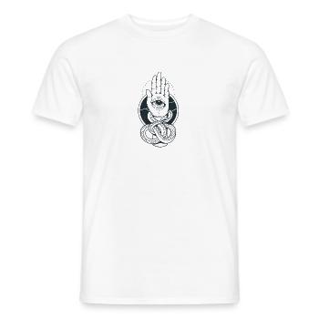 Hand of Fatima Hamsa Chamsa Khamsa Arabic Icon - Men's T-Shirt - white - Front - AI Model Male 178 dark (178cm)