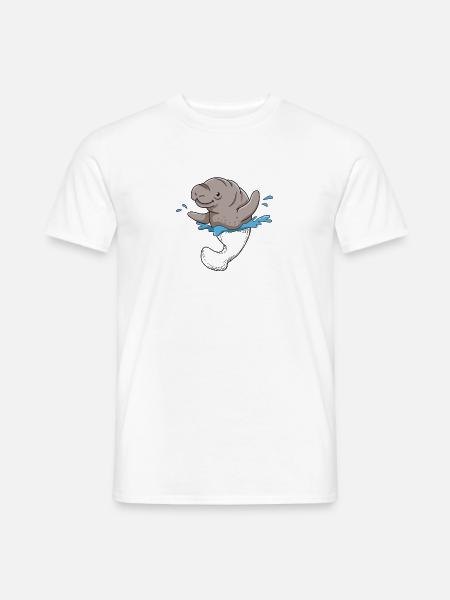 Seekuh Meer Tier Geschenk - Männer T-Shirt - Weiß