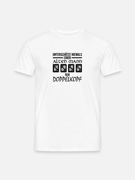 Doppelkopf Doko alter Mann Turnier Geschenk Karten - Männer T-Shirt - Weiß