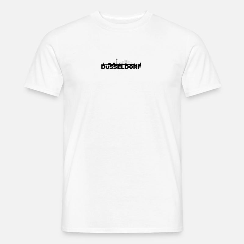 Düsseldorf Deutschland Skyline Geschenkidee - Männer T-Shirt - Weiß