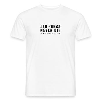 Old Punks Never Die - Punk Rock Distressed Gift - Men's T-Shirt - white - Front - AI Model Male 178 dark (178cm)