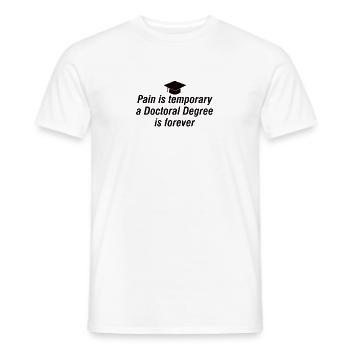 Diploma Doctoral Thesis Doctorate Doctoral Doctor - Men's T-Shirt - white - Front - AI Model Male 178 dark (178cm)