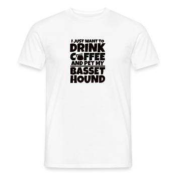 Basset Hound Coffee Dog Mistress Dog Gift - Men's T-Shirt - white - Front - AI Model Male 178 dark (178cm)