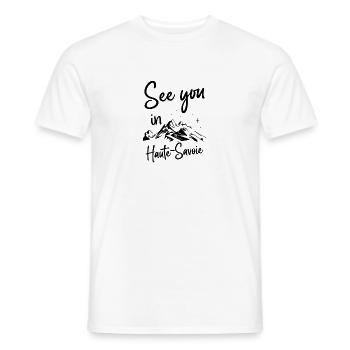 Haute-Savoie Frankreich wandern und Ski fahren - Männer T-Shirt - Weiß - Vorne - AI Model Male 178 dark (178cm)