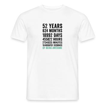 Birthday 52 Years Of Being Awesome - Men's T-Shirt - white - Front - AI Model Male 178 dark (178cm)