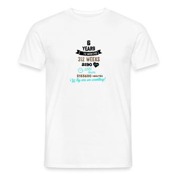 Drôle d’anniversaire 6 ans Pourquoi comptons-nous? - T-shirt homme - blanc - Devant - AI Model Male 178 dark (178cm)