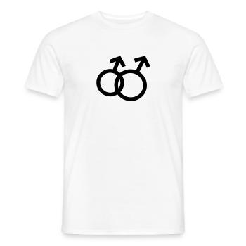 Schwul - Männer T-Shirt - Weiß - Vorne - AI Model Male 178 dark (178cm)