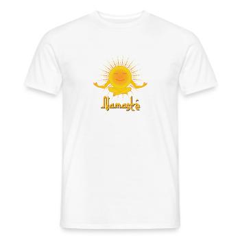 Namasté - méditant cher soleil - T-shirt homme - blanc - Devant - AI Model Male 178 dark (178cm)