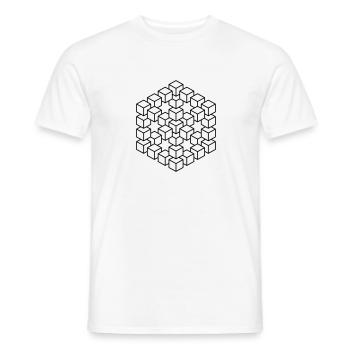 Figure impossible imagination géométrie cube Escher - T-shirt homme - blanc - Devant - AI Model Male 178 dark (178cm)