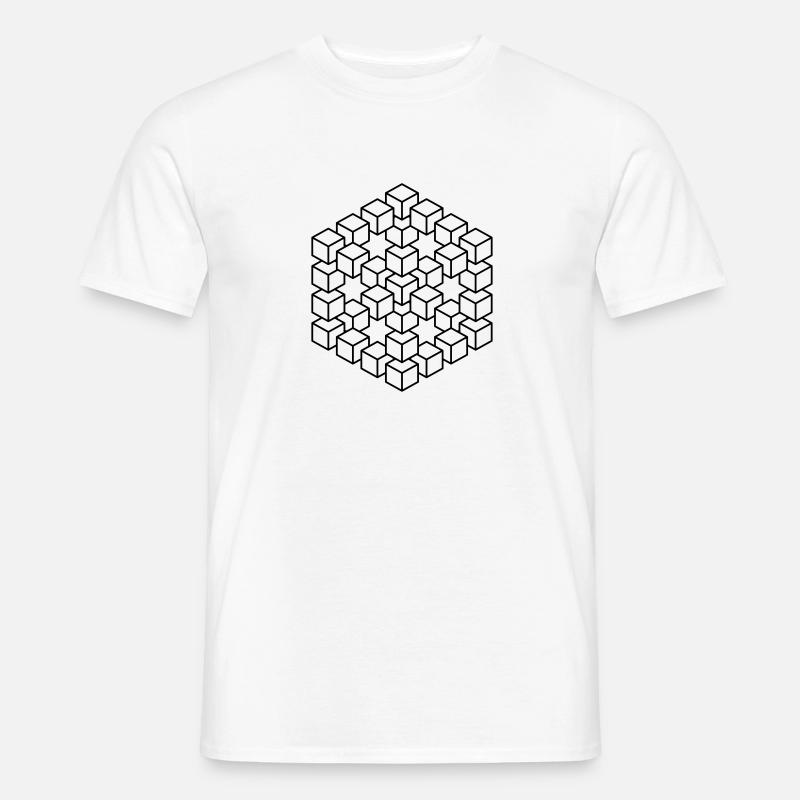 Figure impossible imagination géométrie cube Escher - T-shirt homme - blanc