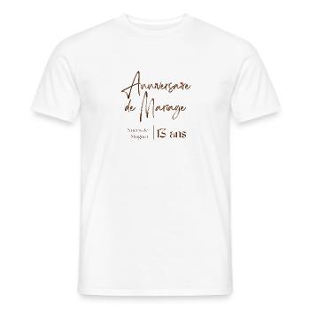 Anniversaire de mariage 13 ans cadeau personnalisé - T-shirt homme - blanc - Devant - AI Model Male 178 dark (178cm)