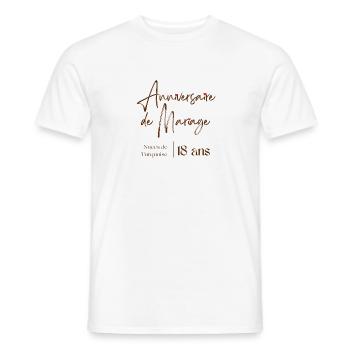 18 ans Anniversaire de mariage noce de Turquoise - T-shirt homme - blanc - Devant - AI Model Male 178 dark (178cm)
