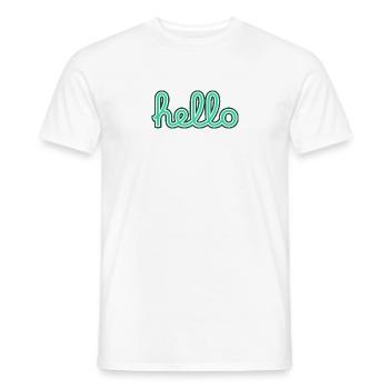 Hello T-shirt - T-shirt homme - blanc - Devant - AI Model Male 178 dark (178cm)