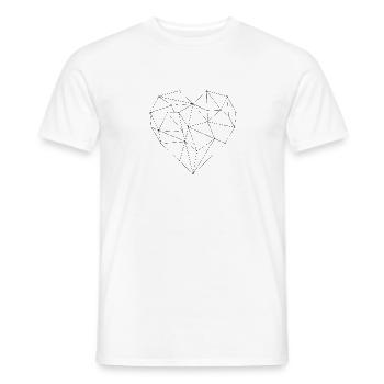 graphic heart black - Men's T-Shirt - white - Front - AI Model Male 178 dark (178cm)