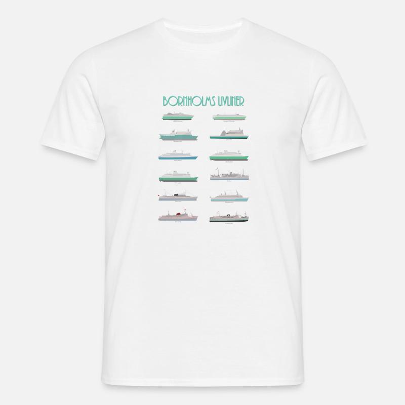 Bornholmske færger - T-shirt til herrer - hvid