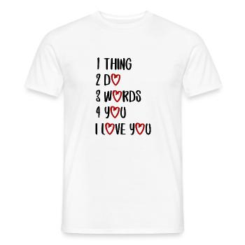 citations d’amour disant police d’amour de la Saint-Valentin - T-shirt homme - blanc - Devant - AI Model Male 178 dark (178cm)