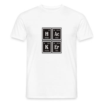 Hacker | Periodic Table of Elements - Men's T-Shirt - white - Front - AI Model Male 178 dark (178cm)