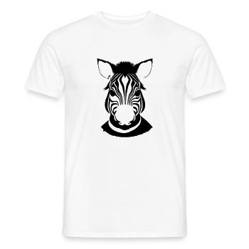 Fun Zebra Cartoon Nature Animal Safari Vector 5 - Men's T-Shirt - white - Front - AI Model Male 178 dark (178cm)