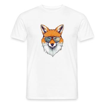 Pit le renard à lunettes - T-shirt homme - blanc - Devant - AI Model Male 178 dark (178cm)
