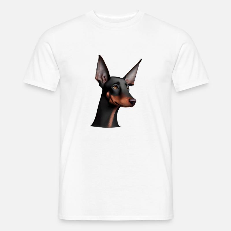 Dobermanntrainer Hund Dobermann Dobermannwelpe - Männer T-Shirt - Weiß