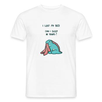hugadino Bett verloren, Dino, süßer Dinosaurier - Männer T-Shirt - Weiß - Vorne - AI Model Male 178 dark (178cm)