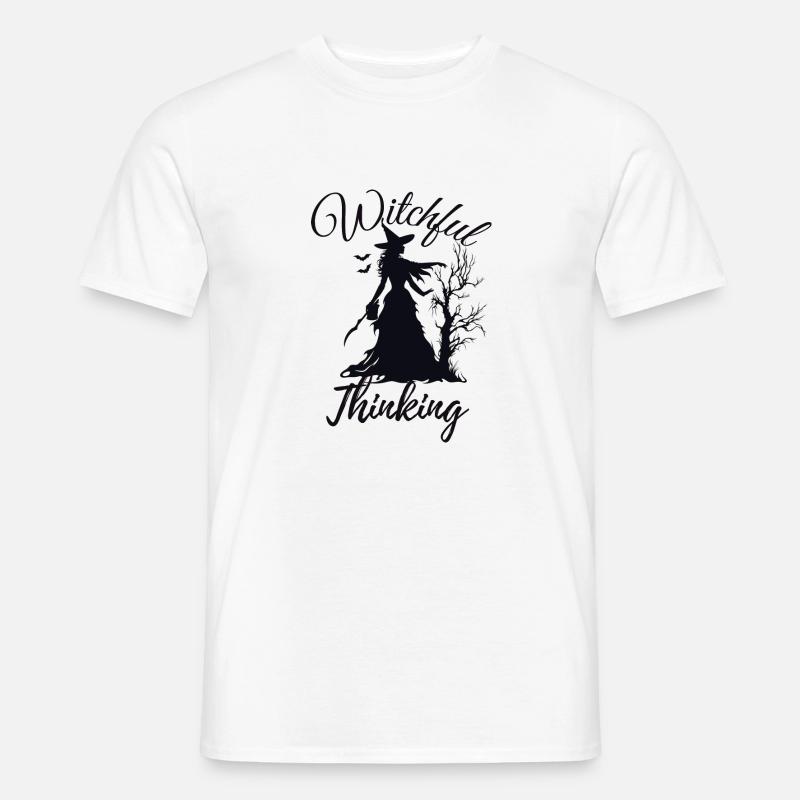 Halloween Witch, Witchful Thinking - Männer T-Shirt - Weiß