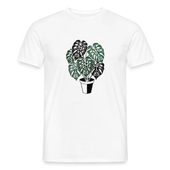 monstera plant tropical personalizable - Men's T-Shirt - white - Front - AI Model Male 178 dark (178cm)