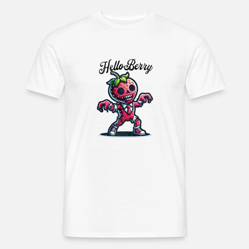 Hello Erdbeere - Männer T-Shirt - Weiß