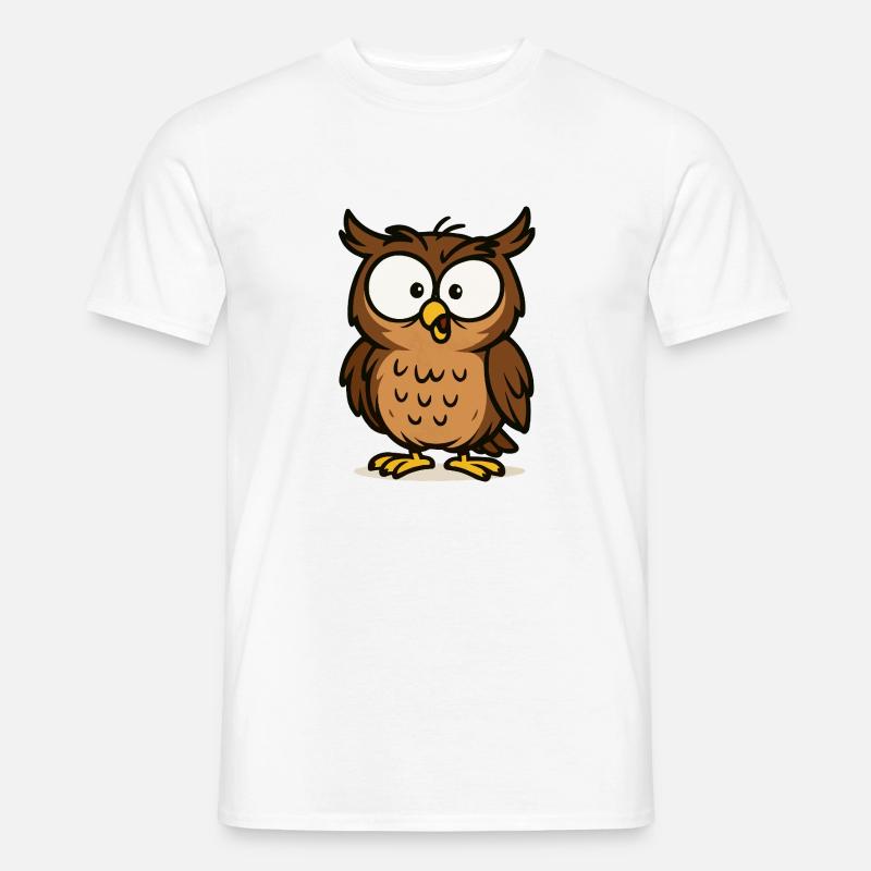 eule comic 1 - Männer T-Shirt - Weiß