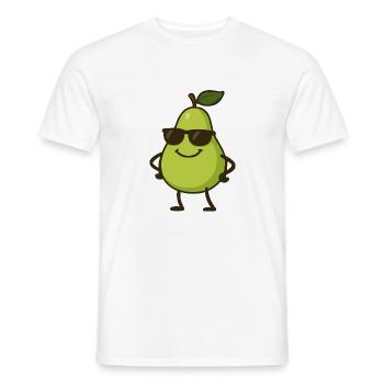 birne comic cool - Männer T-Shirt - Weiß - Vorne - AI Model Male 178 dark (178cm)