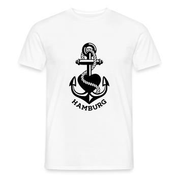 HAMBURG Anker Herz - Männer T-Shirt - Weiß - Vorne - AI Model Male 178 dark (178cm)