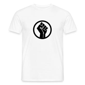 Power Fist - BLM - T-shirt homme - blanc - Devant - AI Model Male 178 dark (178cm)