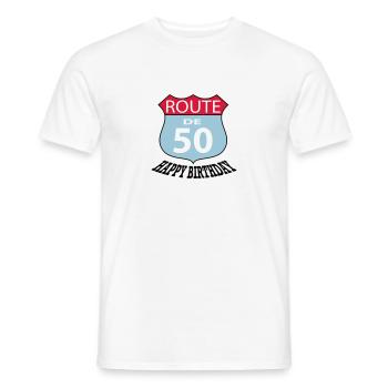Birthday Birthday Route 50 - Men's T-Shirt - white - Front - AI Model Male 178 dark (178cm)