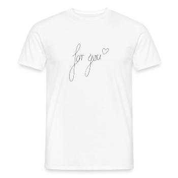 romantisch geschwungenes for you für Valetninstag - Männer T-Shirt - Weiß - Vorne - AI Model Male 178 dark (178cm)