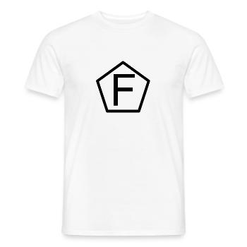 F in the fuenfeck - Men's T-Shirt - white - Front - AI Model Male 178 dark (178cm)