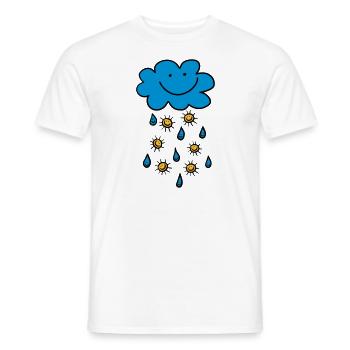 Rain cloud, raindrop, sun, summer, spring, weather - Men's T-Shirt - white - Front - AI Model Male 178 dark (178cm)
