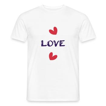 JUST MARRIED. bachelorette party. SAINT VALENTINE. COUPLE - Men's T-Shirt - white - Front - AI Model Male 178 dark (178cm)