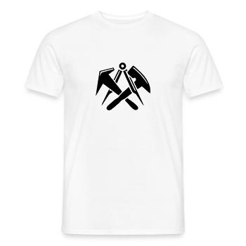 Dachdecker - Zunftzeichen Logo - Männer T-Shirt - Weiß - Vorne - AI Model Male 178 dark (178cm)
