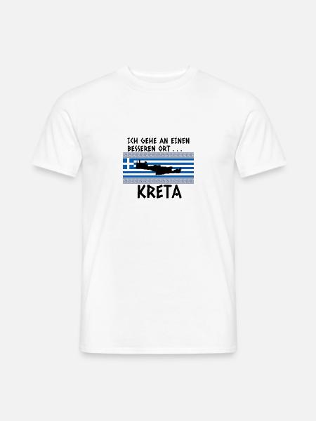 Kreta Spruch Griechenland Urlaub - Männer T-Shirt - Weiß