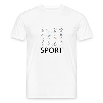 Sport sport sport - T-shirt homme - blanc - Devant - AI Model Male 178 dark (178cm)