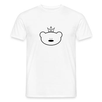 Ours en peluche drôle avec couronne de princesse - T-shirt homme - blanc - Devant - AI Model Male 178 dark (178cm)