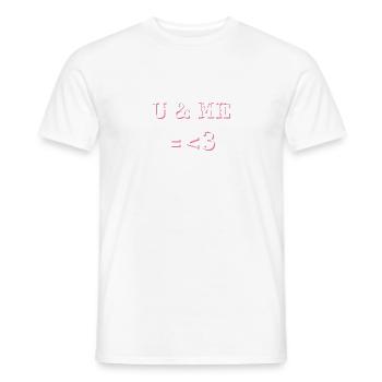 U & Me = <3 - Männer T-Shirt - Weiß - Vorne - AI Model Male 178 dark (178cm)