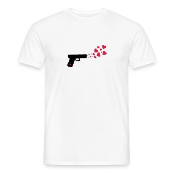 Love Pistol - Men's T-Shirt - white - Front - AI Model Male 178 dark (178cm)