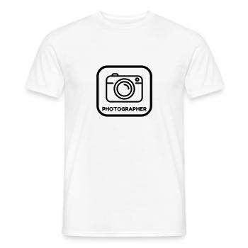 Photographer Photo Fotograf Photographe - Men's T-Shirt - white - Front - AI Model Male 178 dark (178cm)