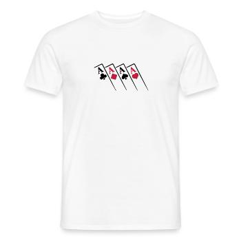 Poker Pokern King Ass T Shirt - Männer T-Shirt - Weiß - Vorne - AI Model Male 178 dark (178cm)