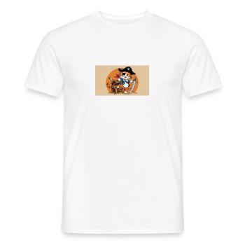 Süße Piratenkatze - Für echte Piratenfans - Männer T-Shirt - Weiß - Vorne - AI Model Male 178 dark (178cm)